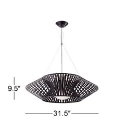 Possini Euro Design Planet Black Large Pendant Light 31 1/2" Wide Mid Century Modern White Glass For Dining Room House Foyer Kitchen Island Entryway -Adesso Store GUEST 00af8dfe bea5 4967 a791 2ff4c5e8b080