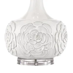 Possini Euro Design Natalia Modern Country Cottage Table Lamp 27" Tall White Ceramic Glaze Textured Floral Drum Shade For Bedroom Living Room Bedside 13 Possini Euro Design Natalia Modern Country Cottage Table Lamp 27" Tall White Ceramic Glaze Textured Floral Drum Shade For Bedroom Living Room Bedside -Adesso Store GUEST 00bd0ea0 d270 407e a19c 20edaa123f86