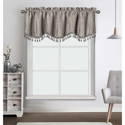 Kate Aurora Rod Pocket Luxurious Chenille Oversized Window Valance With A Beaded Tasseled Trim 10 Kate Aurora Rod Pocket Luxurious Chenille Oversized Window Valance With A Beaded Tasseled Trim - Image 8