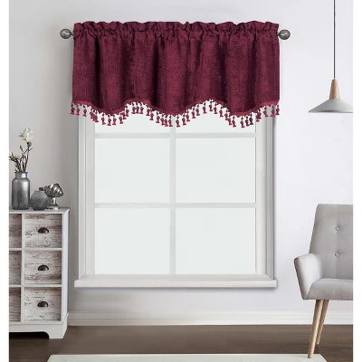 Kate Aurora Rod Pocket Luxurious Chenille Oversized Window Valance With A Beaded Tasseled Trim 9 Kate Aurora Rod Pocket Luxurious Chenille Oversized Window Valance With A Beaded Tasseled Trim - Image 7