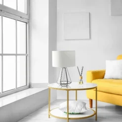 Transparent Triagonal Table Lamp Brass - Lalia Home -Adesso Store GUEST 061cb834 d899 40c4 bf7b 6c237add7618