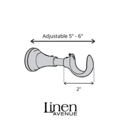 Linen Avenue Single Rod Upgraded Round Decorative Curtain Bracket -Adesso Store GUEST 08da5113 6440 4f9b ad03 52bf602b5379