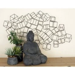 Metal Geometric 3D Square Wall Decor Black - Olivia & May -Adesso Store GUEST 0a058e57 6fae 4e23 a5d0 19aeab02a6f0