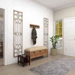 Wood Scroll Distressed Door Inspired Ornamental Wall Decor With Metal Wire Details Gray - Olivia & May 32 Wood Scroll Distressed Door Inspired Ornamental Wall Decor With Metal Wire Details Gray - Olivia & May -Adesso Store GUEST 0a25a116 5565 4208 8eeb faa145a00ef6