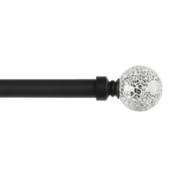 Exclusive Home White Mosaic 1" Curtain Rod And Coordinating Finial Set