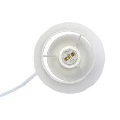 8.66" Petite Ceramic Orb Base Bedside Table Desk Lamp With Matching Tapered Drum Fabric Shade Off-White - Creekwood Home -Adesso Store GUEST 0a59012d 56a2 46f4 8de9 596d6d18501c