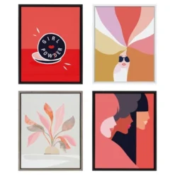 18" X 24" Sylvie Rainbow Girl Framed Canvas Wall Art By Dominique Vari White - Kate And Laurel -Adesso Store GUEST 0b6f339d 763f 486f 9afa a68afe166d88