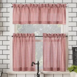 54"x14" Parkham Farmhouse Plaid Rod Pocket Semi-Sheer Kitchen Curtain Valance - No. 918 -Adesso Store GUEST 0c79a83c 5fe0 4aa0 9727 0a79c006129c