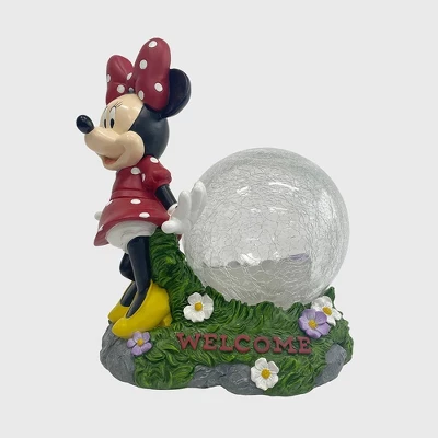 Disney 10.63" Fiberglass/Polyester Minnie Solar Garden Statue With Crackle Glass Ball 4 Disney 10.63" Fiberglass/Polyester Minnie Solar Garden Statue With Crackle Glass Ball - Image 2