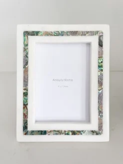 Rainbow Mother Of Pearl White Marble Picture Frame, 5x7 - Anaya -Adesso Store GUEST 117c52f9 0938 401e a8d3 ac8f0172088d