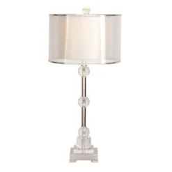 Glass Table Lamp With Drum Shade Silver - Olivia & May -Adesso Store GUEST 11e08d92 4afe 4feb b19b 33e423c6ef3a