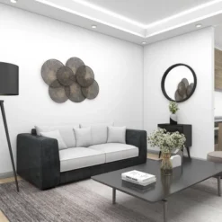 Metal Plate Overlapping Perforated Wall Decor Black - Olivia & May -Adesso Store GUEST 128b804c 2762 4d59 8e4d bfcac18e93f7