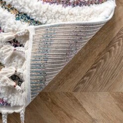 5'3"x7'6" Ina High-Low Waves Tassel Area Rug Beige - NuLOOM -Adesso Store GUEST 1670f192 9ba0 48bb abe3 8690624ecebb