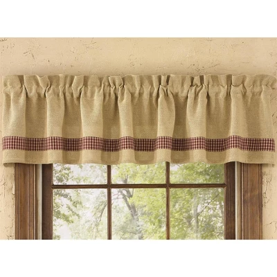 Park Designs Burlap & Check Valance - Wine 3 Park Designs Burlap & Check Valance - Wine
