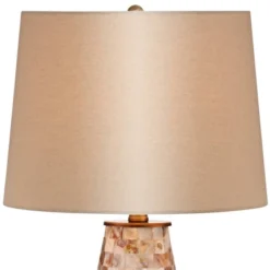 Regency Hill Cottage Table Lamps 26.5" High Set Of 2 Mother Of Pearl Tile Vase Beige Drum Shade For Living Room Family Bedroom Bedside Office -Adesso Store GUEST 18415a21 9068 4b3c a826 14b784ded490