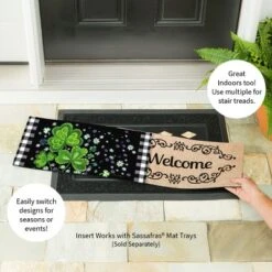 Evergreen Shamrocks Buffalo Plaid Sassafras Indoor Outdoor Switch Doormat 1'10"x10" Black 8 Evergreen Shamrocks Buffalo Plaid Sassafras Indoor Outdoor Switch Doormat 1'10"x10" Black -Adesso Store GUEST 18eadd9f 0a38 450b 8a41 9df0b72e91e4