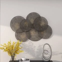 Metal Plate Overlapping Perforated Wall Decor Black - Olivia & May -Adesso Store GUEST 1acbf2d0 ed6f 4bbc 9e7c c167c042804b
