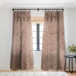 Little Arrow Design Co Organic Chevron On Brandywine Single Panel Sheer Window Curtain - Deny Designs -Adesso Store GUEST 1b6bb244 ad06 459e a731 1611dcbbce08
