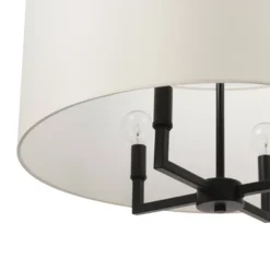4-Light Matte Black Chandelier With Beige Fabric Shade - Globe Electric -Adesso Store GUEST 1b860041 0723 440f ad50 1ffab2d725cd