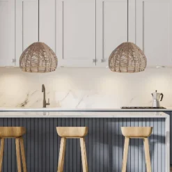 12.75" 1-Light Gloriana Pendant Rattan Brown - River Of Goods -Adesso Store GUEST 1c0a08d9 1815 447c afb6 7ca278c3b73e