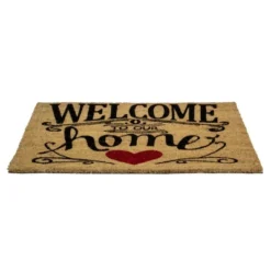Northlight Natural Coir "Welcome To Our Home" Rectangular Doormat 18" X 30" -Adesso Store GUEST 1c440c7c f5fa 4040 93ad fb2db4c3dde9