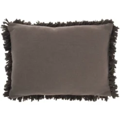 14"x20" Oversize Shag Chindi Short Cut Lumbar Throw Pillow Charcoal - Mina Victory -Adesso Store GUEST 1c76b74e 235e 4273 a5ec 6794c891612f