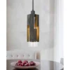 5.5" X 5.5" Reggio Wood Pendant With Clear Glass Cylinder Shade Dark Brown - Cal Lighting -Adesso Store GUEST 1d43287d a4a9 4bdc bc3d e016fd7c2653
