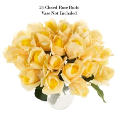 Rose Artificial Flowers - 24Pc Real Touch 11.5-Inch Fake Flower Set With Stems For Home Décor, Wedding, Or Bridal/Baby Showers By Pure Garden (Yellow) -Adesso Store GUEST 1e9bc6b0 5fcc 424a 82f1 9c57e37f9ee0