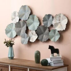 LuxenHome 48-Inch Multi-Color Metal Flowers Modern Wall Decor -Adesso Store GUEST 1ede4cba f6ed 4b3d b3af dd8983273efe