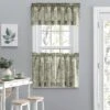 Ellis Curtain Lexington Leaf Pattern On Colored Ground Curtain Tiers Sage