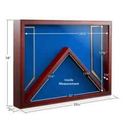 Reminded Military Shadow Box Display Case For Medals & Burial Flag - Solid Wood Cabinet With Velvet Insert -Adesso Store GUEST 24420aa5 a7f7 4c11 9f03 6a7200d17937