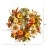 Nearly Natural 24” Fall Pumpkin, Sunflower Artificial Autumn Wreath With Decorative Ribbon -Adesso Store GUEST 244c82f9 4d67 444b 9ee6 4edb594d193d