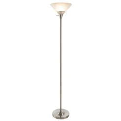 Torchiere Floor Lamp Medium Silver (Includes LED Light Bulb) - Lavish Home -Adesso Store GUEST 247b3927 f454 4342 8c9a e73f9d0dd101