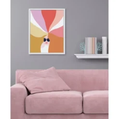 18" X 24" Sylvie Rainbow Girl Framed Canvas Wall Art By Dominique Vari White - Kate And Laurel -Adesso Store GUEST 2500fa40 457c 4a32 8810 33a2f736a411