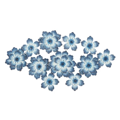 Metal Floral Wall Decor Blue - Olivia & May 3 Metal Floral Wall Decor Blue - Olivia & May