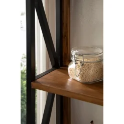 25" X 28" Rigby Wood Decorative Wall Shelf Rustic Brown/Black - Kate & Laurel All Things Decor -Adesso Store GUEST 25d80cf5 d317 407e 87a1 6bdd1c0825b1