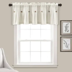 18"x52" Farmhouse Linen Button Window Valance - Lush Décor -Adesso Store GUEST 25f2de2c 557a 40d9 b401 68722434bbc4