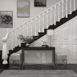 Glass Table Lamp With Drum Shade Silver - Olivia & May -Adesso Store GUEST 2623edff b4e8 4e9c 8260 2225668ceca8