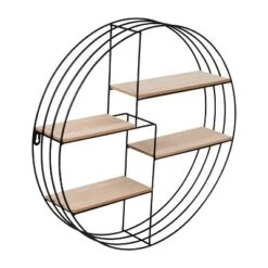Honey-Can-Do Round Metal And MDF Wall Shelf Black -Adesso Store GUEST 293afc3c c47e 47c3 aac3 6b558f2b3cc3