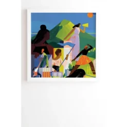 Sara Wong Women Empowering Women Framed Wall Canvas White/Blue - Deny Designs -Adesso Store GUEST 2c0d54eb a043 4a1b 8718 4bc4229bf741