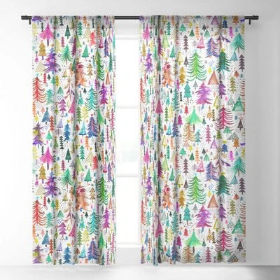 Ninola Design Christmas Trees Simply Modern Single Panel Sheer Window Curtain - Deny Designs 3 Ninola Design Christmas Trees Simply Modern Single Panel Sheer Window Curtain - Deny Designs