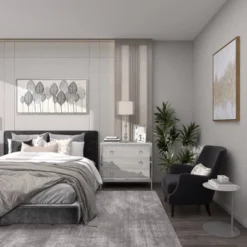 Glass Table Lamp With Drum Shade Silver - Olivia & May -Adesso Store GUEST 2e4dc6a2 0a7a 445d a305 7bc5d8db1fc9