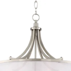Possini Euro Design Nor Brushed Nickel Pendant Chandelier 23" Wide Modern Double White Organza Shade 6-Light Fixture For Dining Room Kitchen Island -Adesso Store GUEST 2f5c0868 66c9 41ba a1f8 920e9fb342f5