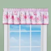 Collections Etc Pink Roses Garland & Butterflies Window Valance Curtains