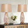 Regency Hill Cottage Table Lamps 26.5" High Set Of 2 Mother Of Pearl Tile Vase Beige Drum Shade For Living Room Family Bedroom Bedside Office -Adesso Store GUEST 3156c3cd e2ff 4c54 ac75 ddd4ac7761e5