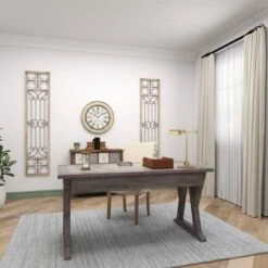 Wood Scroll Distressed Door Inspired Ornamental Wall Decor With Metal Wire Details Gray - Olivia & May 30 Wood Scroll Distressed Door Inspired Ornamental Wall Decor With Metal Wire Details Gray - Olivia & May -Adesso Store GUEST 3186671d 3ecd 4053 958b 32aa48ac3faa