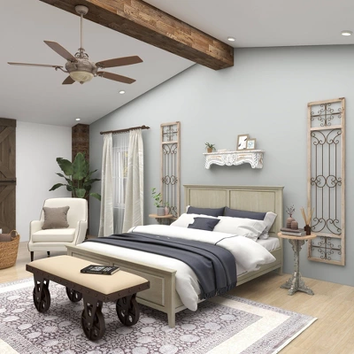 Wood Scroll Distressed Door Inspired Ornamental Wall Decor With Metal Wire Details Gray - Olivia & May 10 Wood Scroll Distressed Door Inspired Ornamental Wall Decor With Metal Wire Details Gray - Olivia & May - Image 8