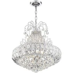 Vienna Full Spectrum Calylah Chrome Chandelier 21 1/2" Wide Modern Tiered Crystal 8-Light Fixture For Dining Room House Foyer Kitchen Island Entryway -Adesso Store GUEST 32e685e8 a190 44ea b9a6 61ea72bfba7b