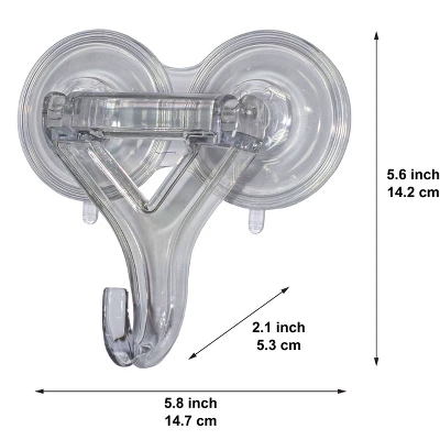 Lites-Up 2ct Heavy Duty Double Suction Cup Clamp Wreath Hanger 4 Lites-Up 2ct Heavy Duty Double Suction Cup Clamp Wreath Hanger - Image 2
