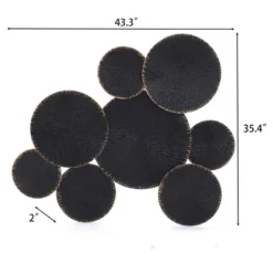 LuxenHome Abstract Black With Gold 43" Wide Metal Wall Art Decor Wall Art Home Decor Ornament Decoration -Adesso Store GUEST 33955bea f28e 4f74 8f7d b58f335f86d1